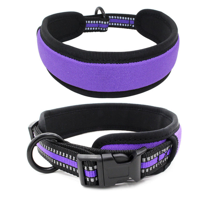 Neoprene Lining dog Collar Leash Set Reflective Webbing Quick Release Buckle Collar With Traction Rope Set Dog Leash