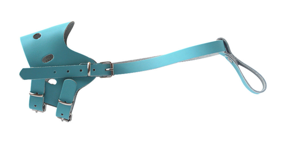 Leather Dog Muzzle Anti Biting Collar Leash Harness Set Dog Mouth Cover To Stop Barking