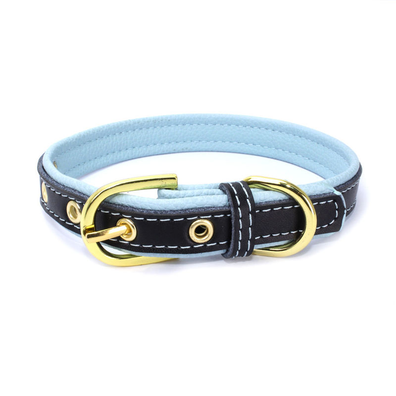 PU Leather Solid Soft Colorful Pet Dog Collar for Small Medium Large Dogs Neck Strap Adjustable Safe Collar