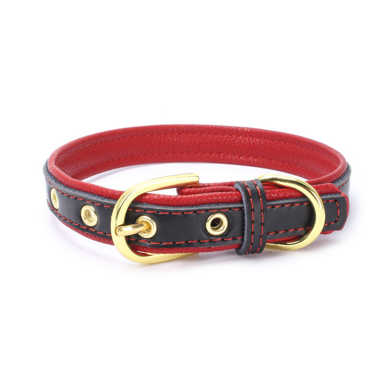 PU Leather Solid Soft Colorful Pet Dog Collar for Small Medium Large Dogs Neck Strap Adjustable Safe Collar