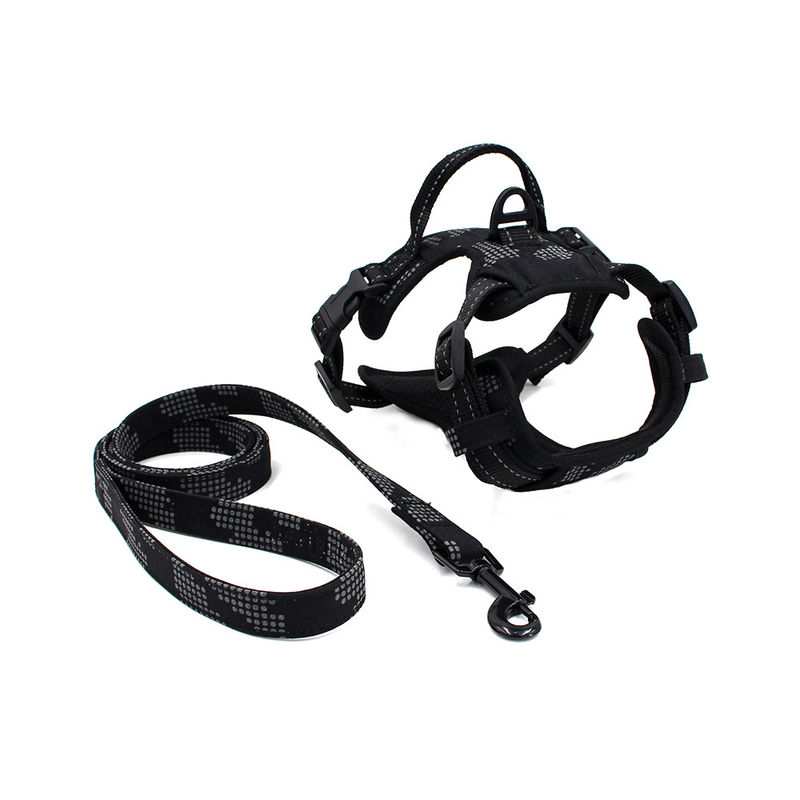 Fashionable Reflective Breathable Soft Air Mesh Chest Strap Traction Rope Set Dogs Vest Leash