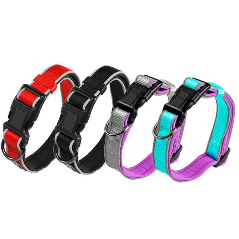 Reflective Breathable Nylon Dog Collar Inner Foam Strong Dog Collar and Leash Set