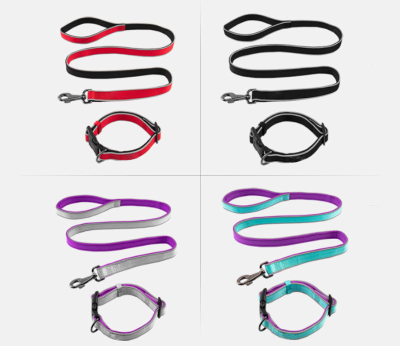 Reflective Breathable Nylon Dog Collar Inner Foam Strong Dog Collar and Leash Set