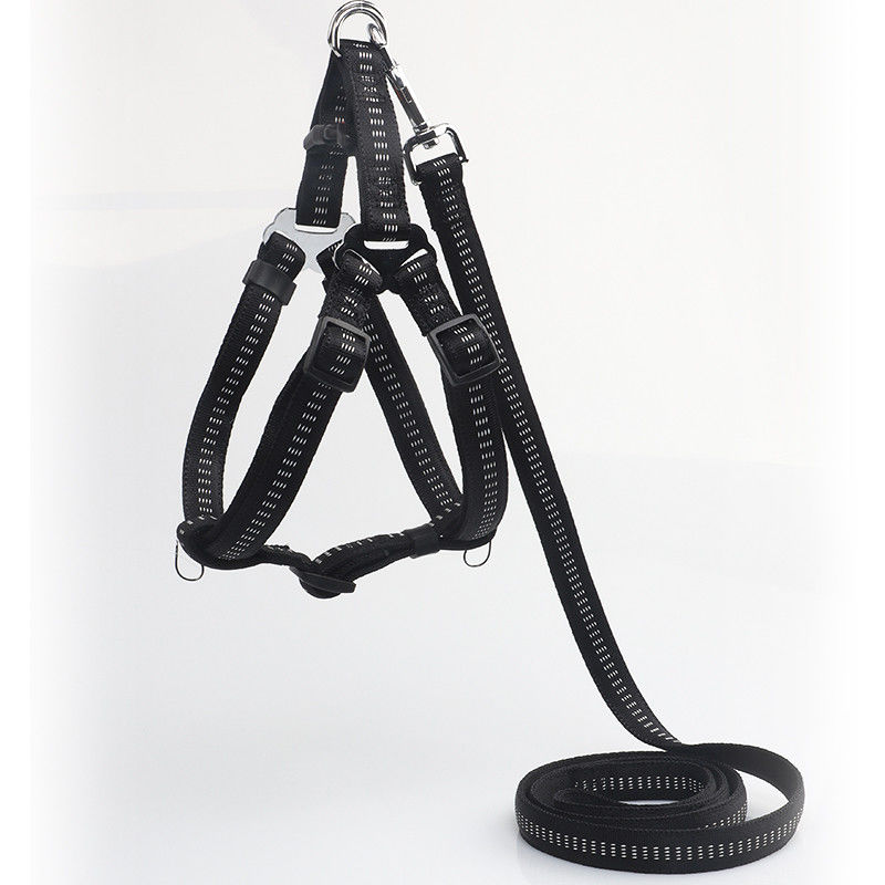 No Pull Absorbent Non Slip Nylon Dog Reflective Adjustable Harness Leash Collar Set