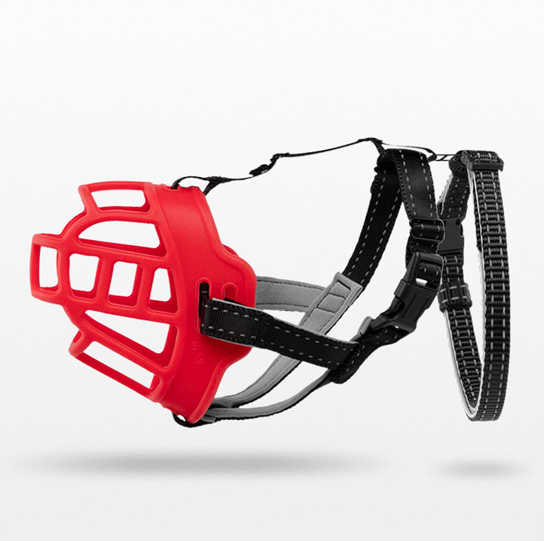 Dog Muzzle Breathable Silicone Basket Muzzle Dog Mouth Cover with Adjustable Straps for Day and Night Anti-Biting