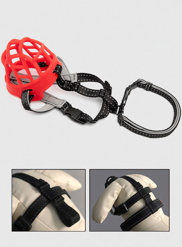 Dog Muzzle Breathable Silicone Basket Muzzle Dog Mouth Cover with Adjustable Straps for Day and Night Anti-Biting