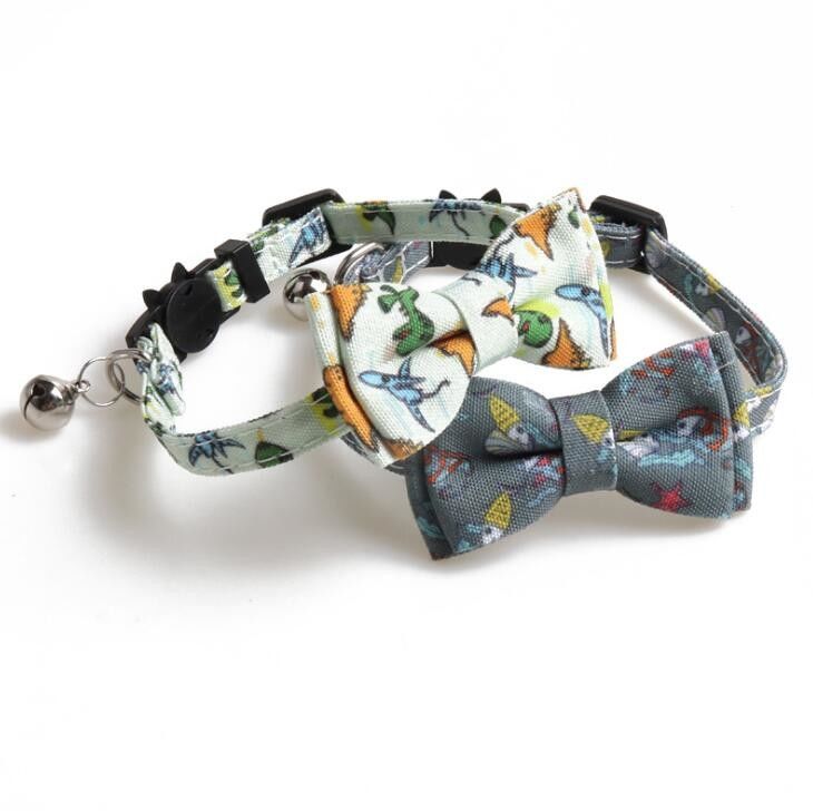 Adjustable Pet Cat Collar Breakaway with Cute Bow Tie and Bell for Kitty and Some Puppies