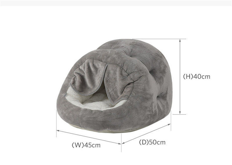 Felt Dog Bed Pet Bed Luxury Cat Cave Plush Yurt Door Curtain Comfortable Semi-enclosed Pet Kennel