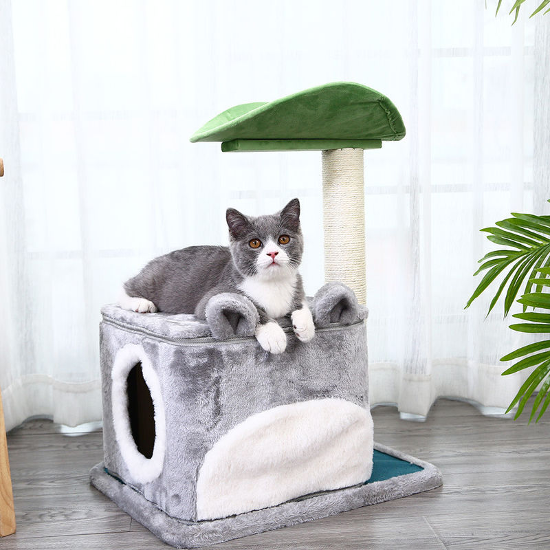Safety Deluxe Cat Climbing Frame Tree Multi Level With Cave Scratching Posts M size 61*41*132cm