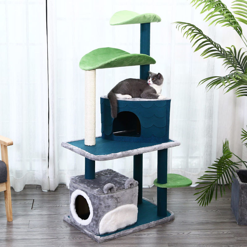 Safety Deluxe Cat Climbing Frame Tree Multi Level With Cave Scratching Posts M size 61*41*132cm