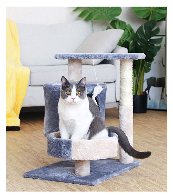 Multi Level Condo Wooden Cat Climber Tower Sisal Large Cat Scratching Post