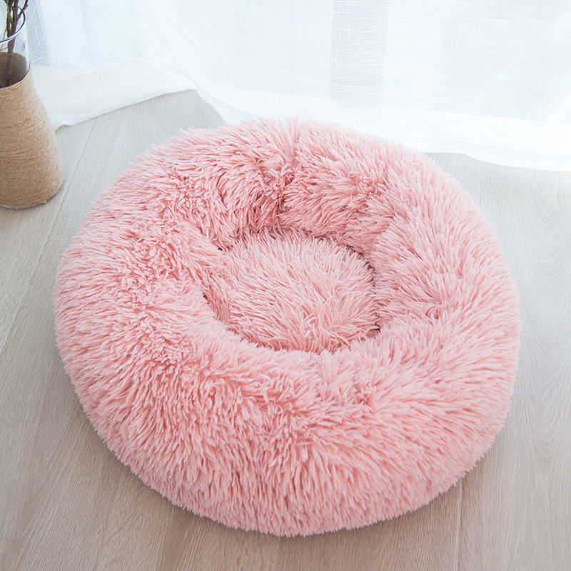 High Quality Warm Plush Pet Bed Luxury Ultra Soft Fluffy Donut Cuddler Cats Dogs Nest Faux Fur Dog Calming Bed