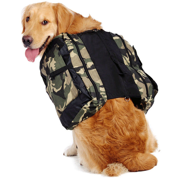 Adjustable Camo Dog Self Backpack Harness Bag Hunting Dog Backpack For Large Dog