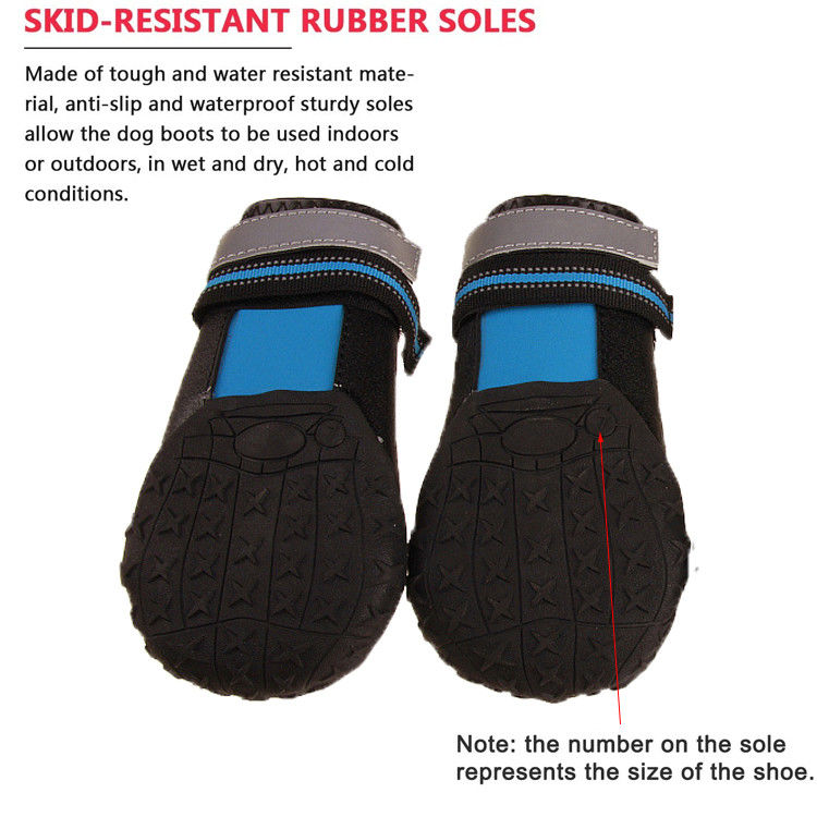 Opp Bag Dog Walking Boots For Dogs With Reflective Strips Rugged Anti Slip Sole