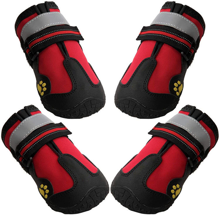 Opp Bag Dog Walking Boots For Dogs With Reflective Strips Rugged Anti Slip Sole