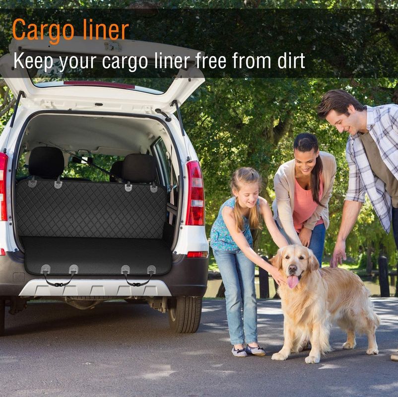 Vehicle Mounted Dog Back Seat Cover Mat Black Waterproof 137*147cm