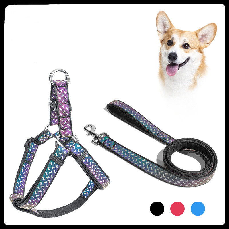 Dog Leash Pet Dog Collars Soft Neoprene Pets Accessories Reflective Exclusive Pet Rope Harness Leash Set