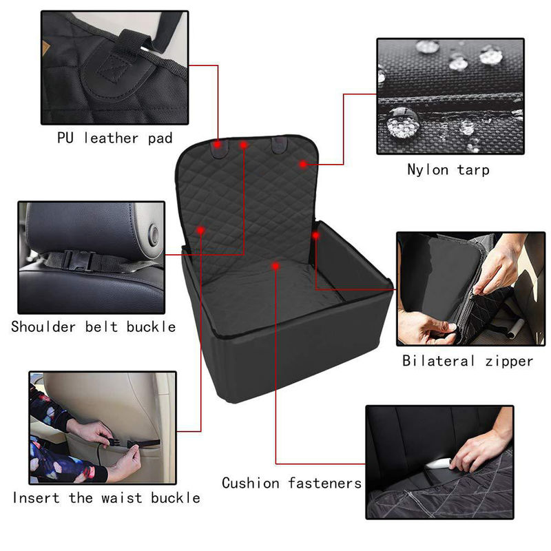 Upgrade Portable Dog Booster Car Seat With Clip On Safety Leash Waterproof 1000g