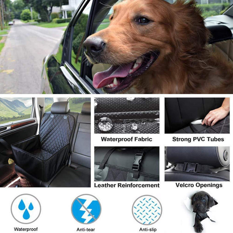 Upgrade Portable Dog Booster Car Seat With Clip On Safety Leash Waterproof 1000g