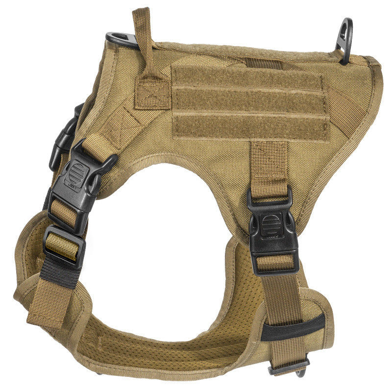 Tactical Military Vest Dog Harness With Tactical Buckle ODM Molle Safety for Service &amp; Training Military Dog Vest