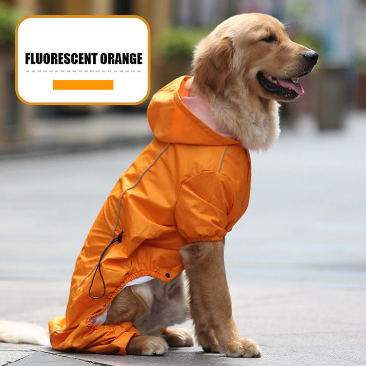 Winter Warm Breathable Reflective Yellow Dog Raincoat S-XXL Dog Rain Suit