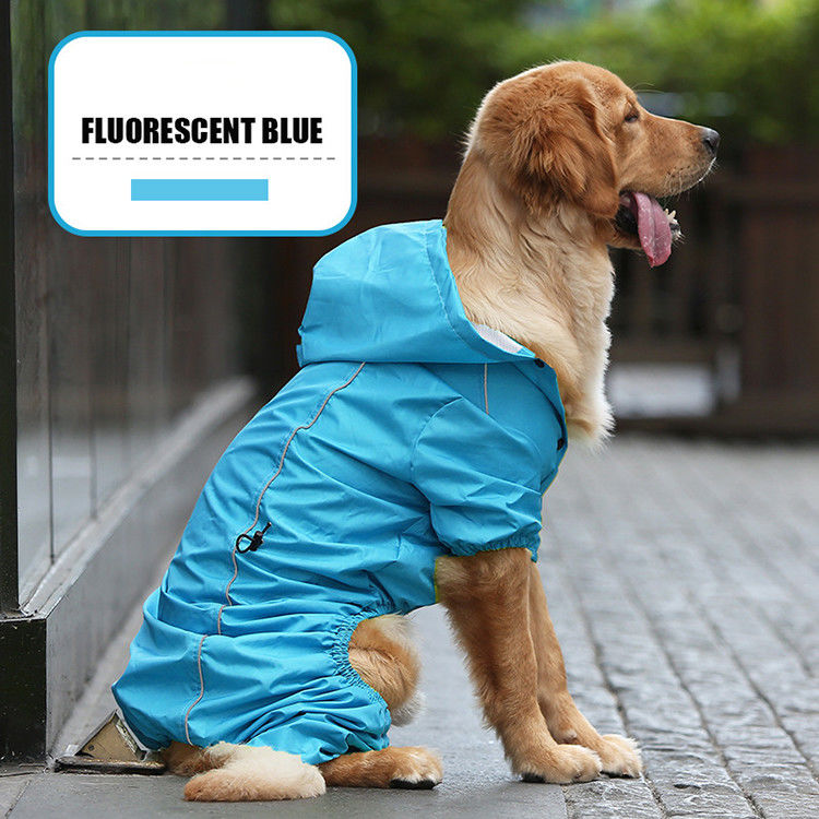 Winter Warm Breathable Reflective Yellow Dog Raincoat S-XXL Dog Rain Suit