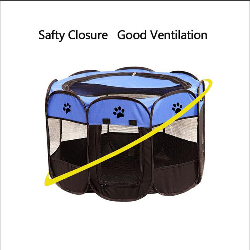 900g Foldable Puppy Playpen With Carrying Case Exercise Kennel Dogs Cats Indoor / Outdoor