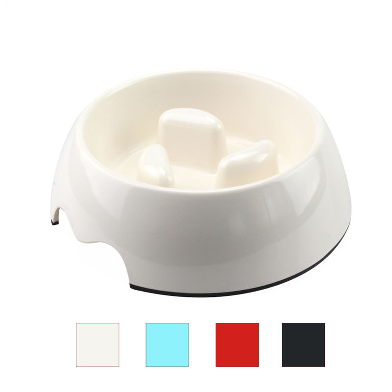 Portable Puppy Dog Bowl Non Slip Pet Plastic Slow Eating Dog Bowl