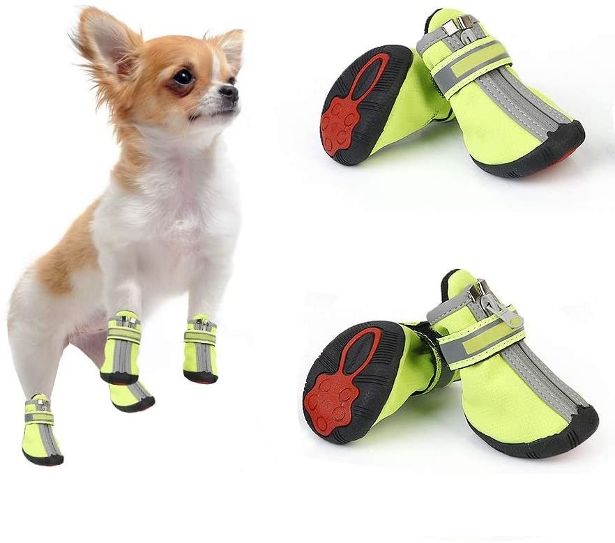 Professional Non Slip Rubber Sole Dog Hiking Shoes Reflective Puppy Hiking Boots