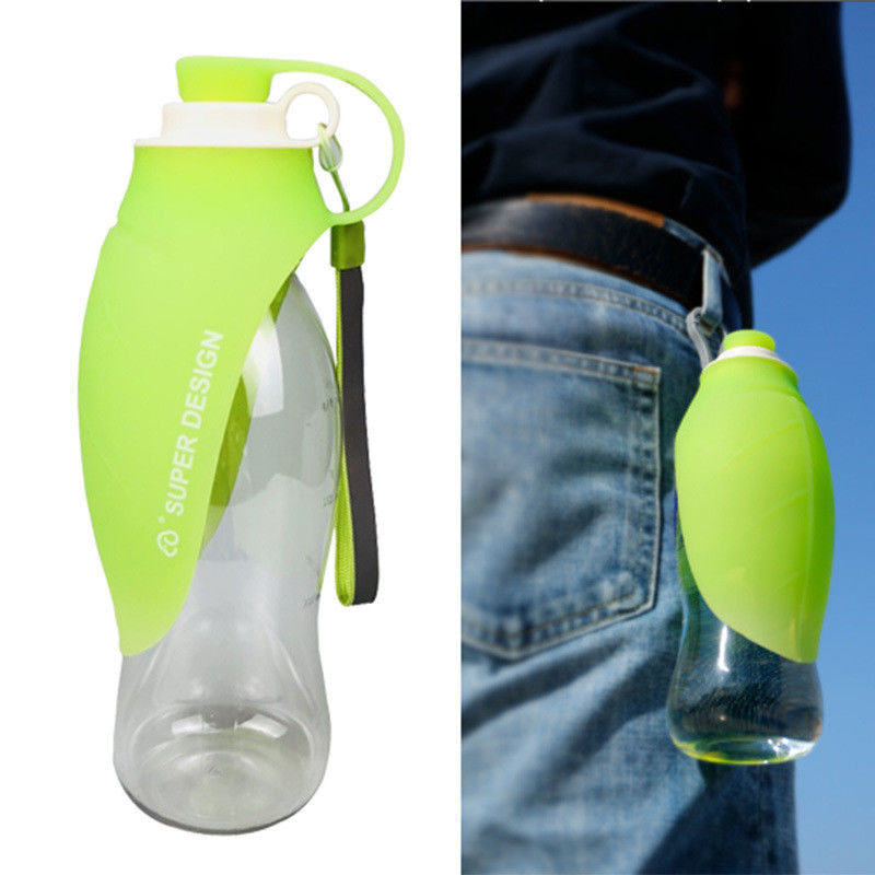 Dog Outdoor Water Bottle Portable Pet Dogs Travel Water Dispenser Feeder Container with Silicone Foldable Drinking Cup