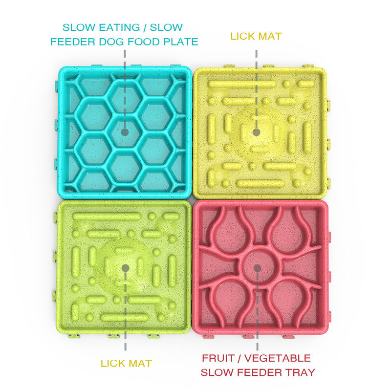 4 In 1 Silicone Fun Interactive Slow Pet Water And Food Dispenser Dog Food Bowl Lick Mat