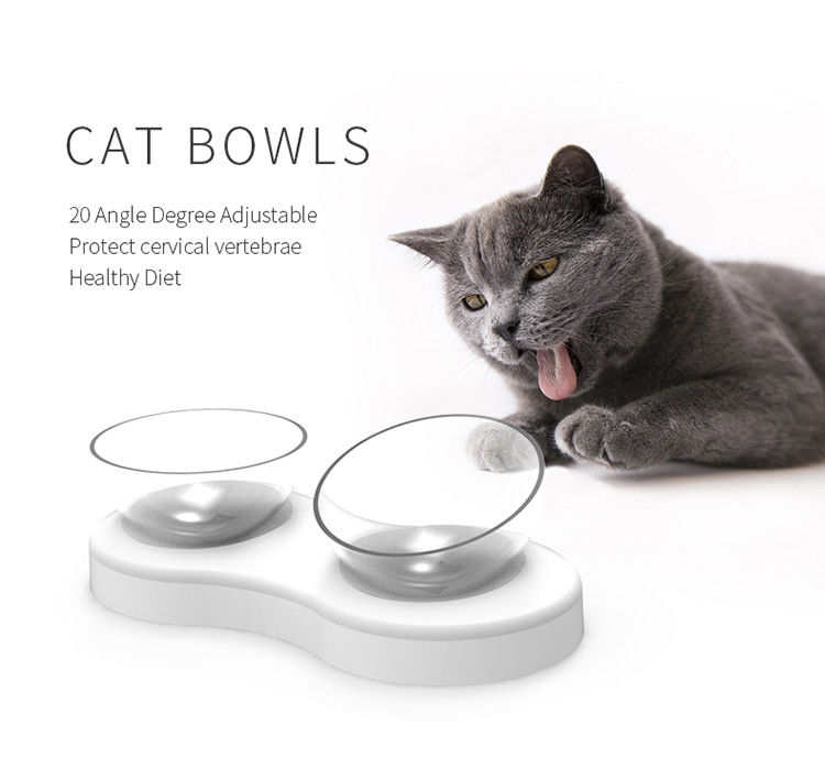 Elevated Double Cat Food Bowls Funny For Small Animals 32.3*16.5*9.5cm