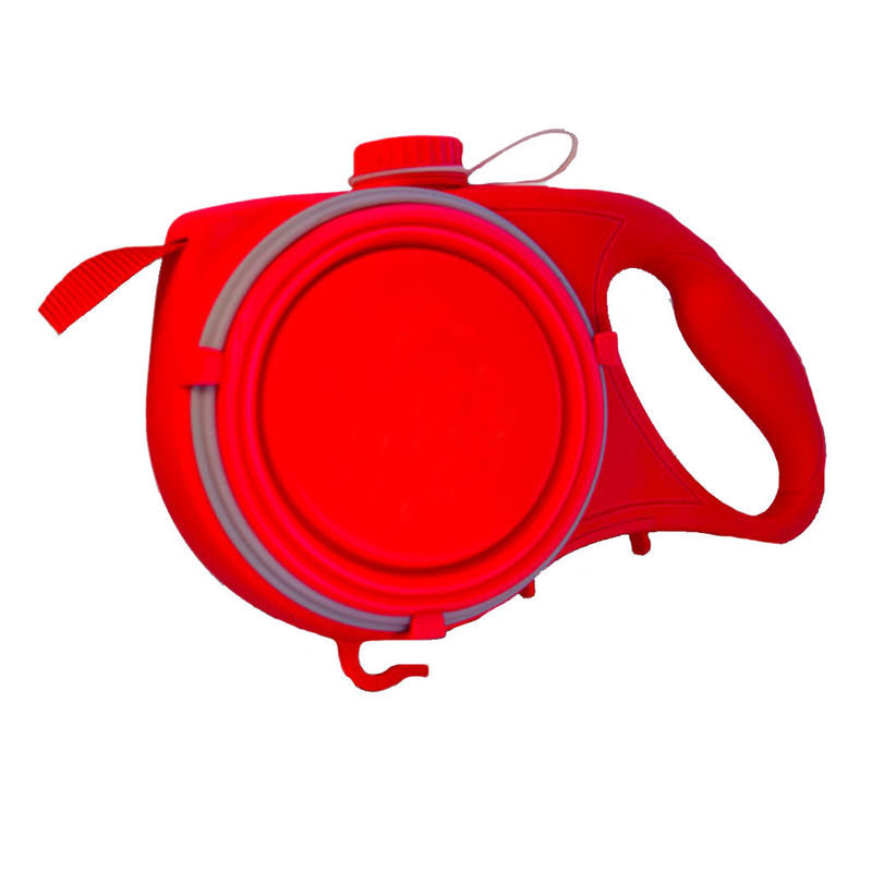 Nylon Pet Leash Dogs Travel Water Bottle With Waste Bag Dispenser