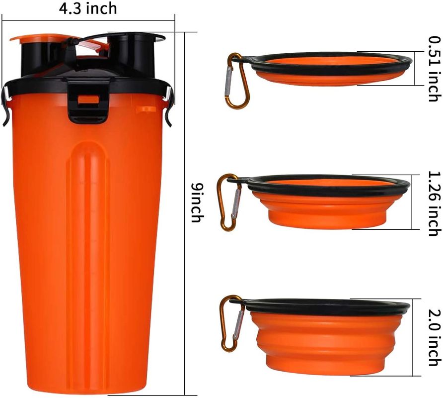 2 Collapsible Dog Travel Water Bowl Bottle For Outdoor Portable Pet Water Bottle 12oz