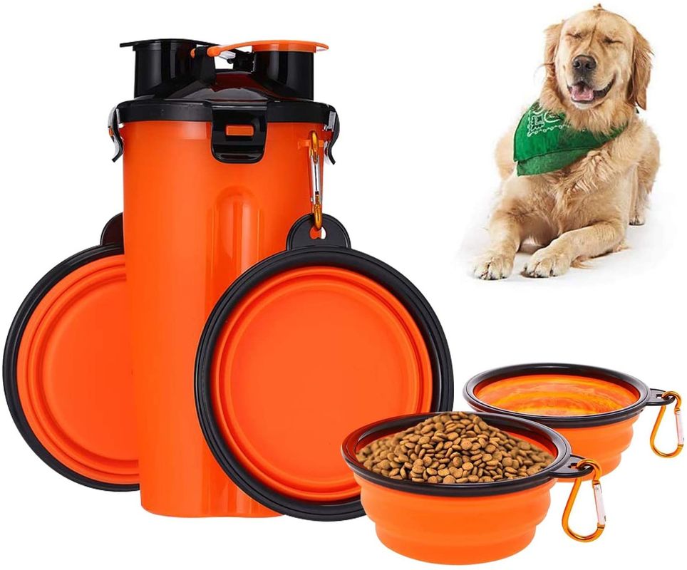2 Collapsible Dog Travel Water Bowl Bottle For Outdoor Portable Pet Water Bottle 12oz