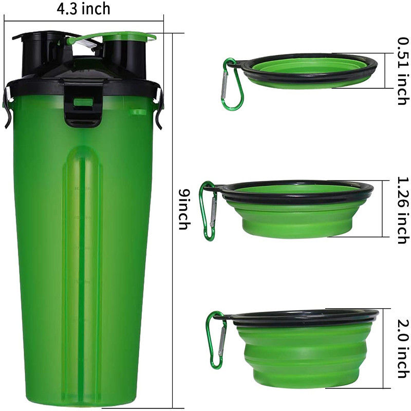 Green Portable Water Dispenser Dog Outdoor Water Bottle For Dogs Walking Hiking