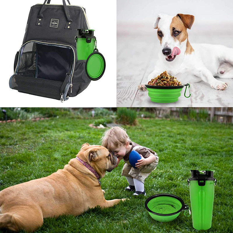 Green Portable Water Dispenser Dog Outdoor Water Bottle For Dogs Walking Hiking
