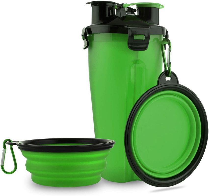 Outdoor 2 In 1 Dog Water Bottle With Dual Chambered Storage Food Container