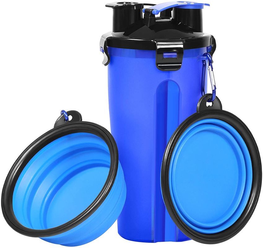Outdoor 2 In 1 Dog Water Bottle With Dual Chambered Storage Food Container