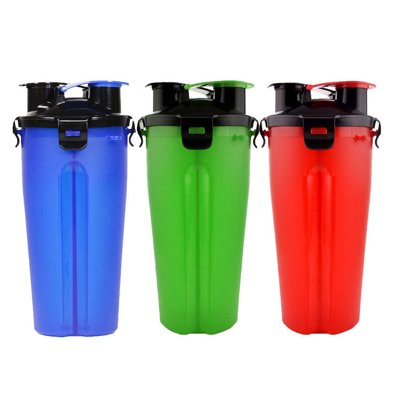 2 in 1 350ml Pet Dog Water Food Bottle Collapsible Bowls with Carabiner