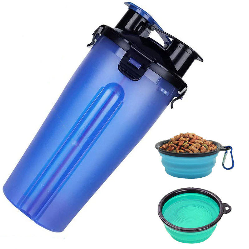 Portable Travel 2 In 1 Dog Water Bottle 12oz For Pets Outdoor Food &amp; Water