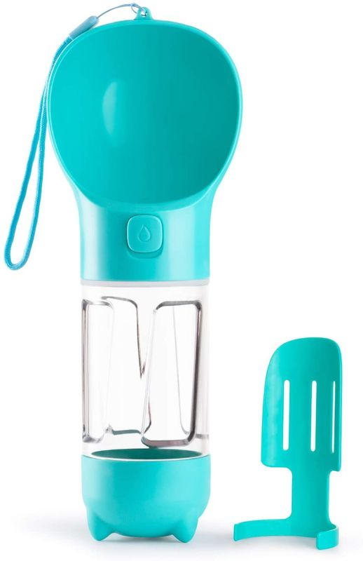 Portable 300ML BPA Free 2 In 1 Dog Water Bottle With Poop Bag And Scooper