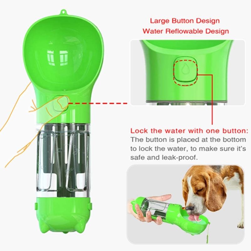 Portable Walking Dog Travel Water Bottle 300ML with Waste Bag
