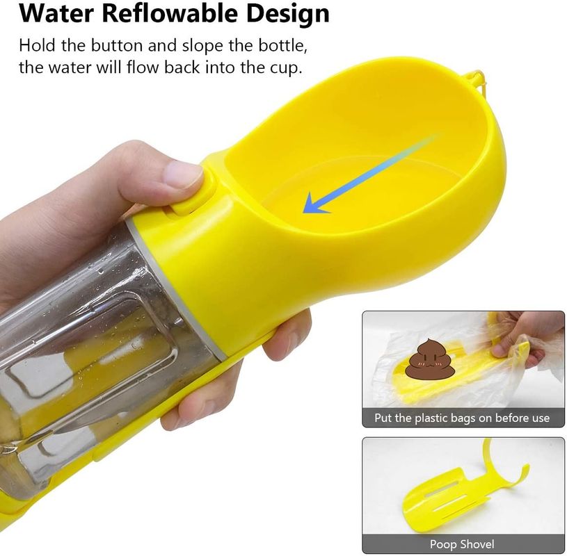 Portable Dog Drinking Bottle 300ML Waste Bag Holder