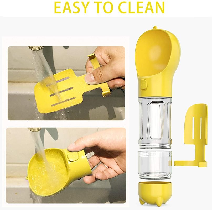 Multifunctional 2 In 1 Dog Portable Puppy Water Bottle With Food Box Shovel Garbage Bags