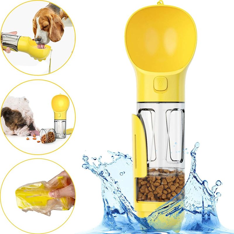 300ml Detachable 2 In 1 Dog Water Bottle with Food Container &amp; Poop Shovel