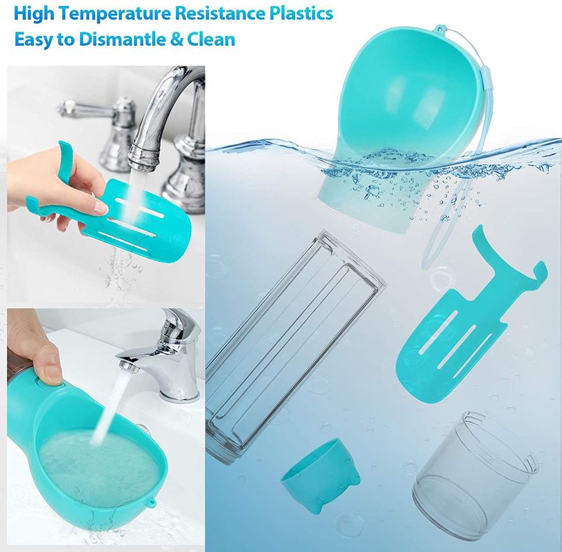 Hallupets Portable Dog Water Bottle Leak Proof 4 In 1 For Drinking And Eating Combo Cup