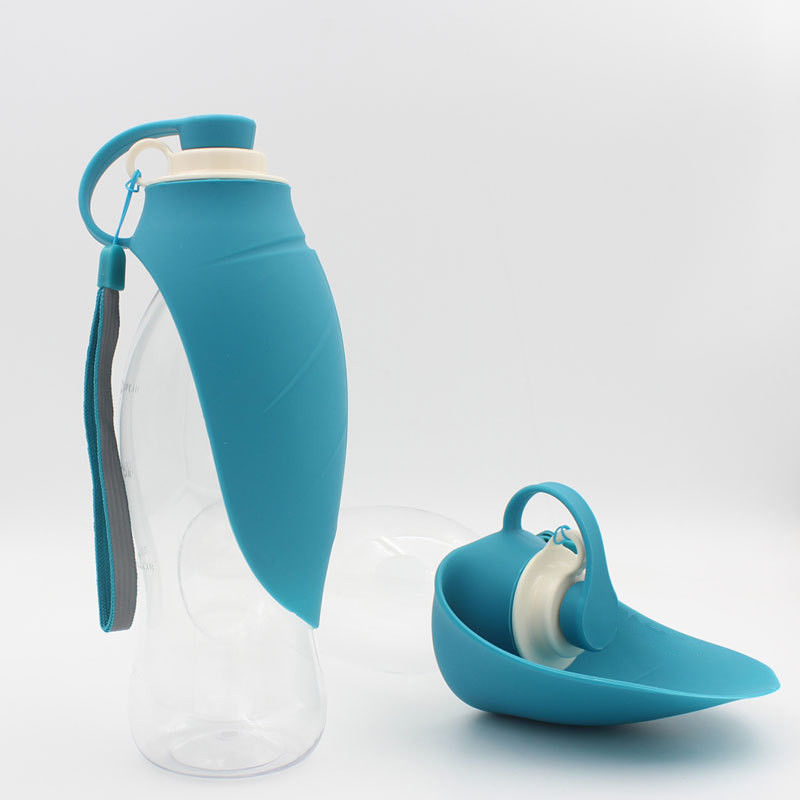 580ml Leaf Foldable Silicone Dog Water Bottle Dog Drinking Bottles For Travelling Hiking
