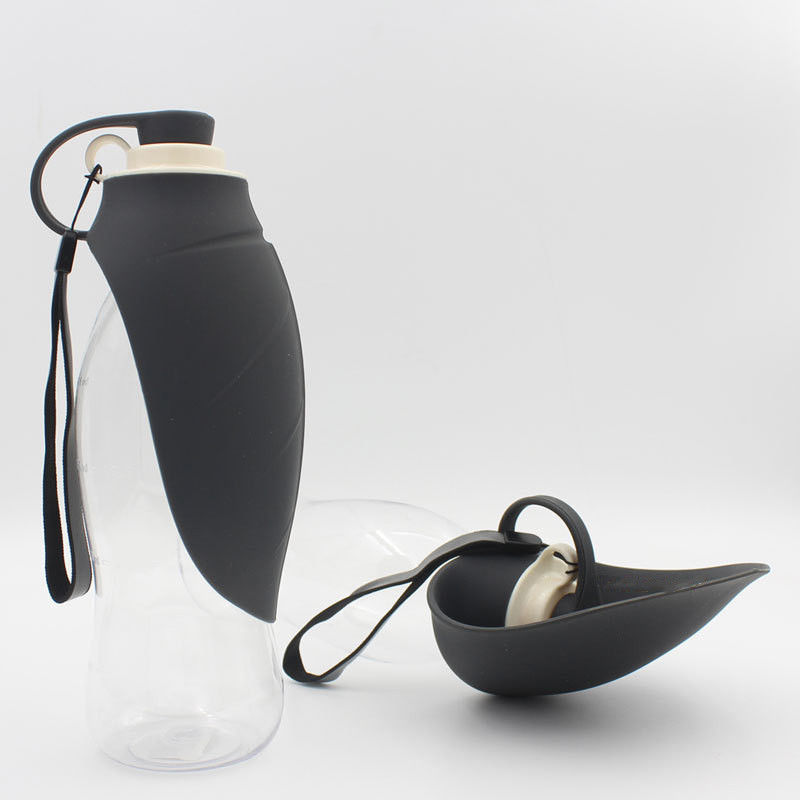 580ml Leaf Foldable Silicone Dog Water Bottle Dog Drinking Bottles For Travelling Hiking