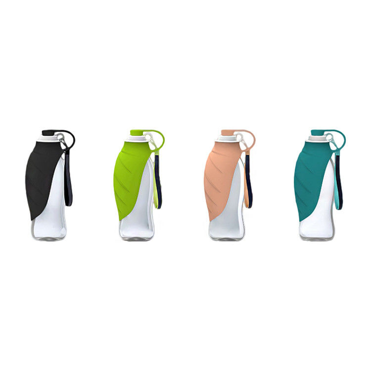 580ml Leaf Foldable Silicone Dog Water Bottle Dog Drinking Bottles For Travelling Hiking